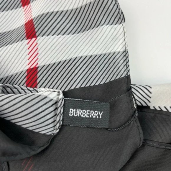 Burberry Black Check Silk Scarf - Picture 8 of 8